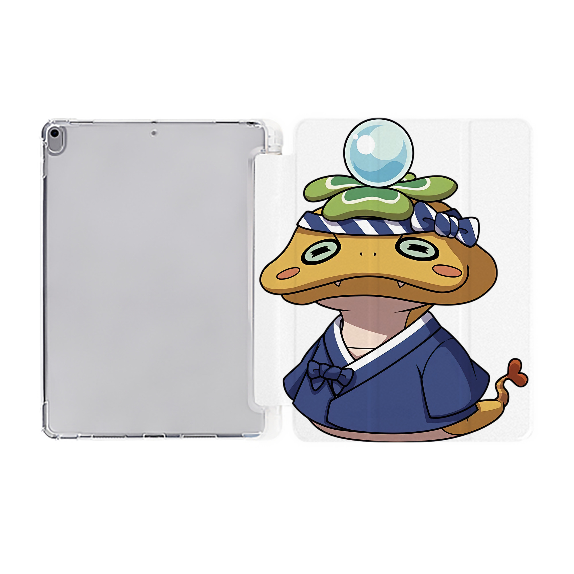 （画像用） 妖怪ウォッチ Yo-kai Watch IPad ケース ペン収納付き 三つ折りスタンド PUレザー×シリコン 対応機種9.5/10.5/10.9インチ